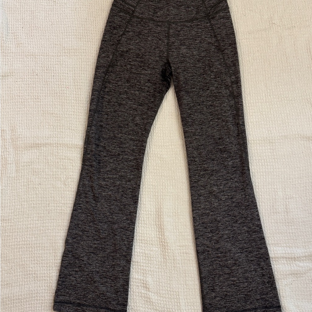 Lululemon Groove Flare Leggings Sz 10 Heathered Black Gray Super High Flared